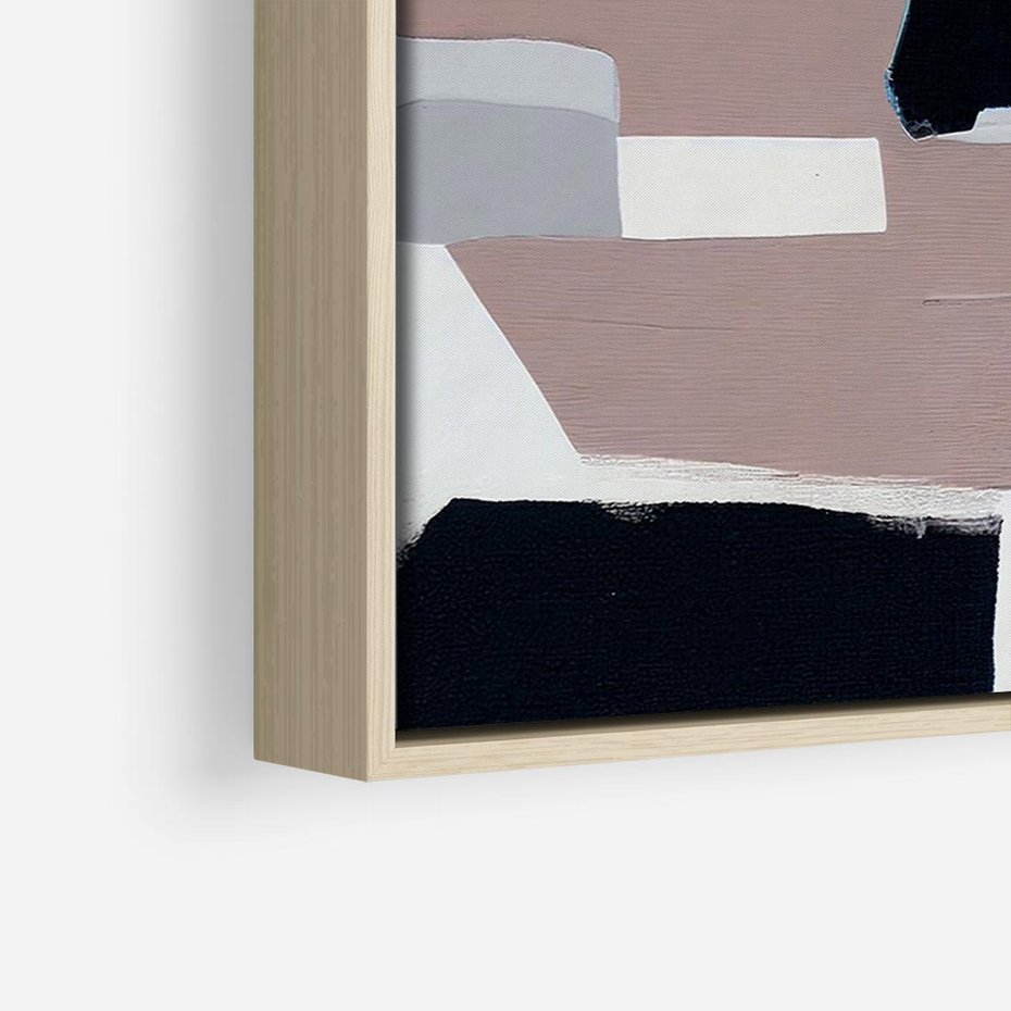 Obraz w ramie 100x70 - Wyrażona cisza abstrakcji - abstrakcyjne, nieregularne kształty - rama drewno