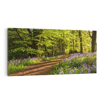 Obraz na płótnie 120x60 - Magia lasu: Drzewa w tajemniczej otoczce - las, drzewa