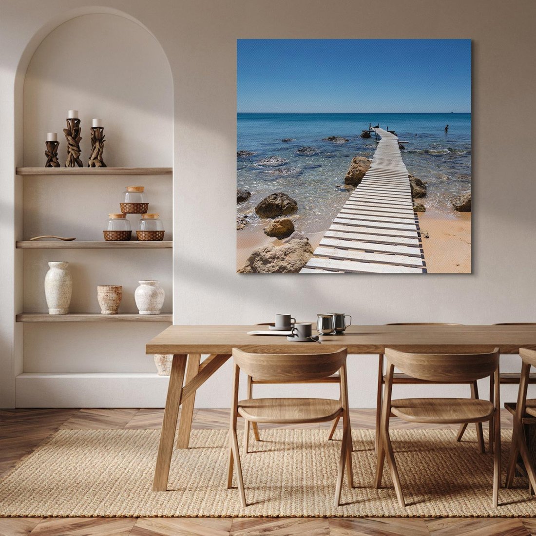 Obraz na płótnie 40x40 - Oaza spokoju - plaża, morze