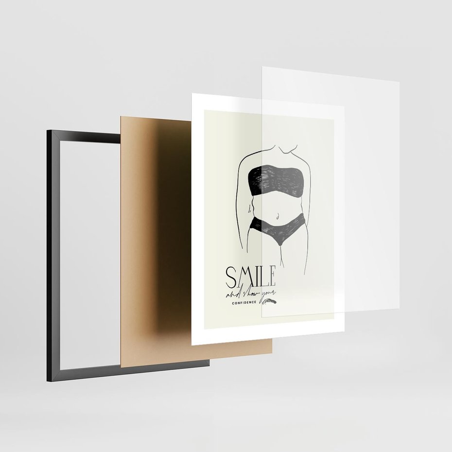 Plakat w ramie 40x50 - Opowieść Splątanych Energii - siła kobiecości, rysunek - rama czarna