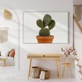 Obraz w ramie 100x70 - Kwiatowy taniec kaktusa - kaktus, kwiat - rama biała
