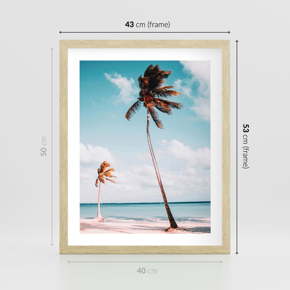 Plakat w ramie 40x50 - Raj na Ziemi - plaża, ocean - rama drewno