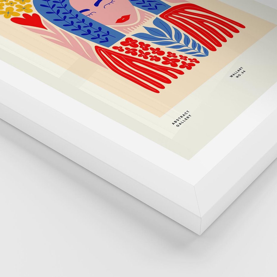 Plakat w ramie 50x70 - Impulsy Czasu - kobieca sztuka, abstrakcja - rama biała