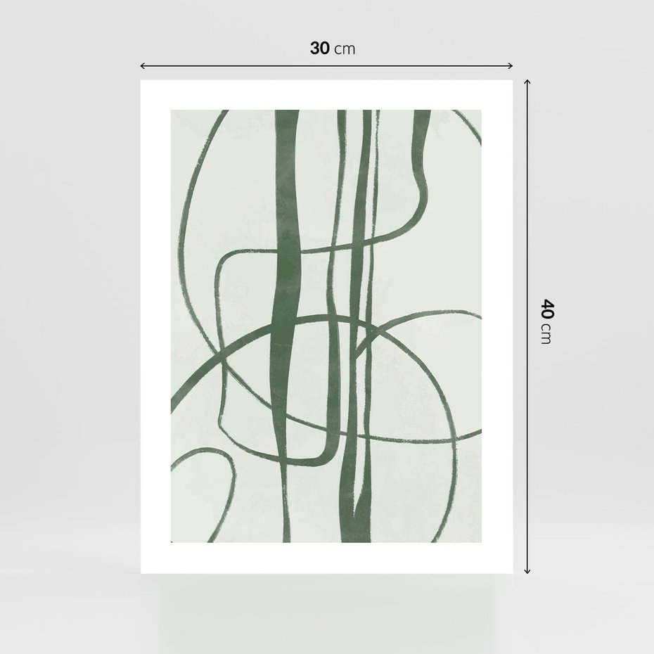 Plakat bez ramy 30x40 - Zielony Spokój - zielona abstrakcja, spokojny plakat