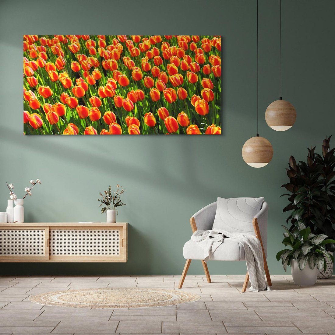 Obraz na płótnie 140x70 - Urok tulipanów piękno kwiatów - tulipany, kwiaty