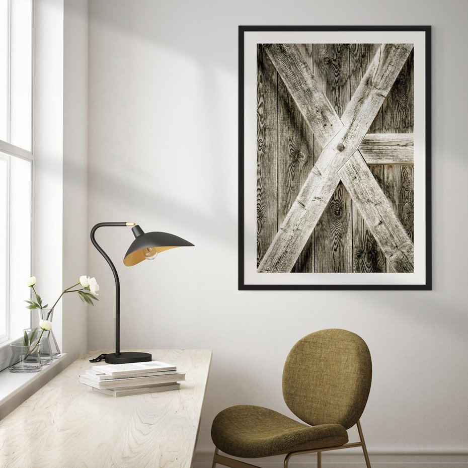 Plakat bez ramy 21x30 - Drewniane Drzwi do Stodoły - stare drzwi do stodoły, drewniane