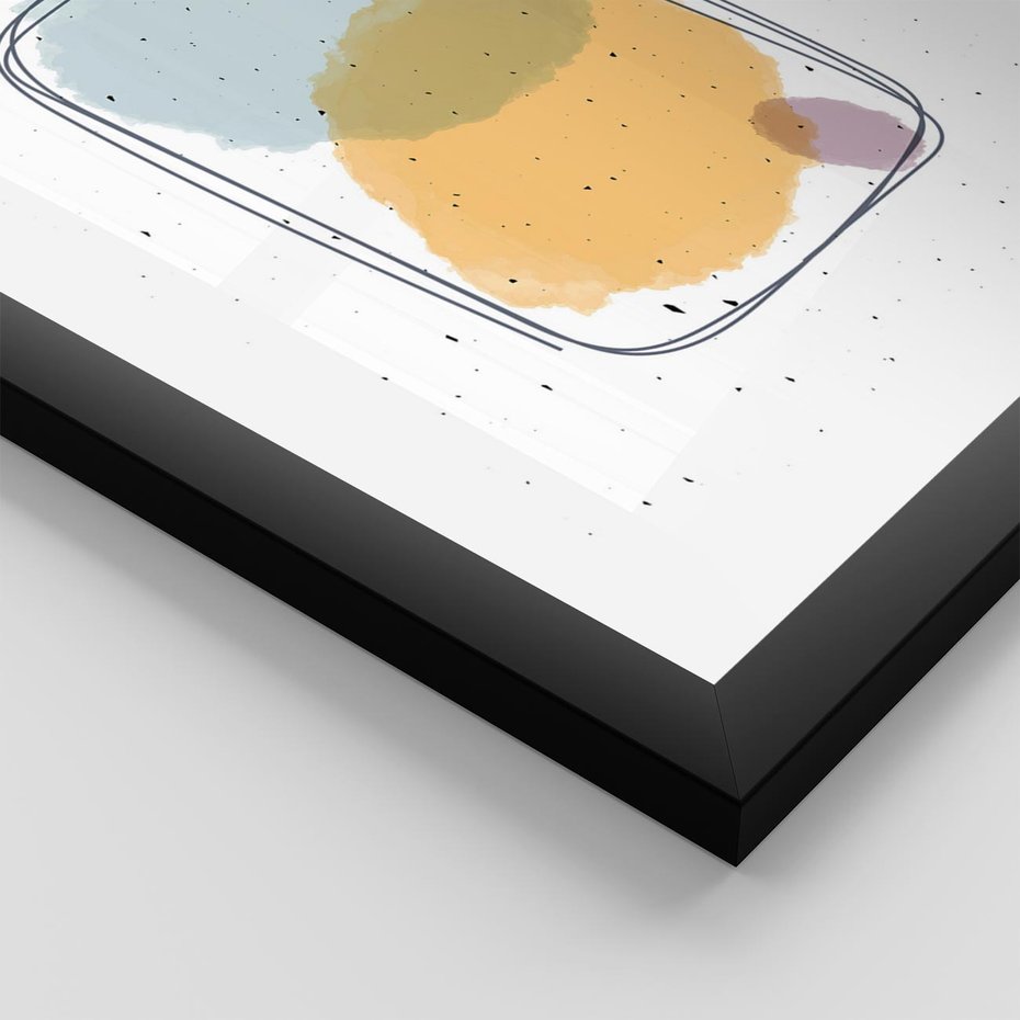 Plakat w ramie 50x70 - Wibracje Linii - abstrakcyjna kompozycja, jak ręcznie malowana - rama czarna