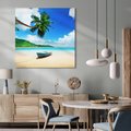 Obraz na płótnie 40x40 - Raj na plaży z palmami - plaża, palma