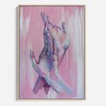 Obraz w ramie 50x70 - Splecione - obraz olejny, pastelowe kolory - rama drewno