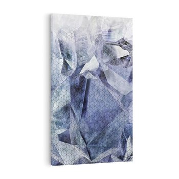 Obraz na płótnie 80x120 - Melodia mgieł i marzeń - abstrakcja w kolorze granatu, przypominająca górę lodową