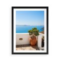Plakat w ramie 50x70 - Santorini - oaza greckiej wyspy - Santorini, grecka - rama czarna
