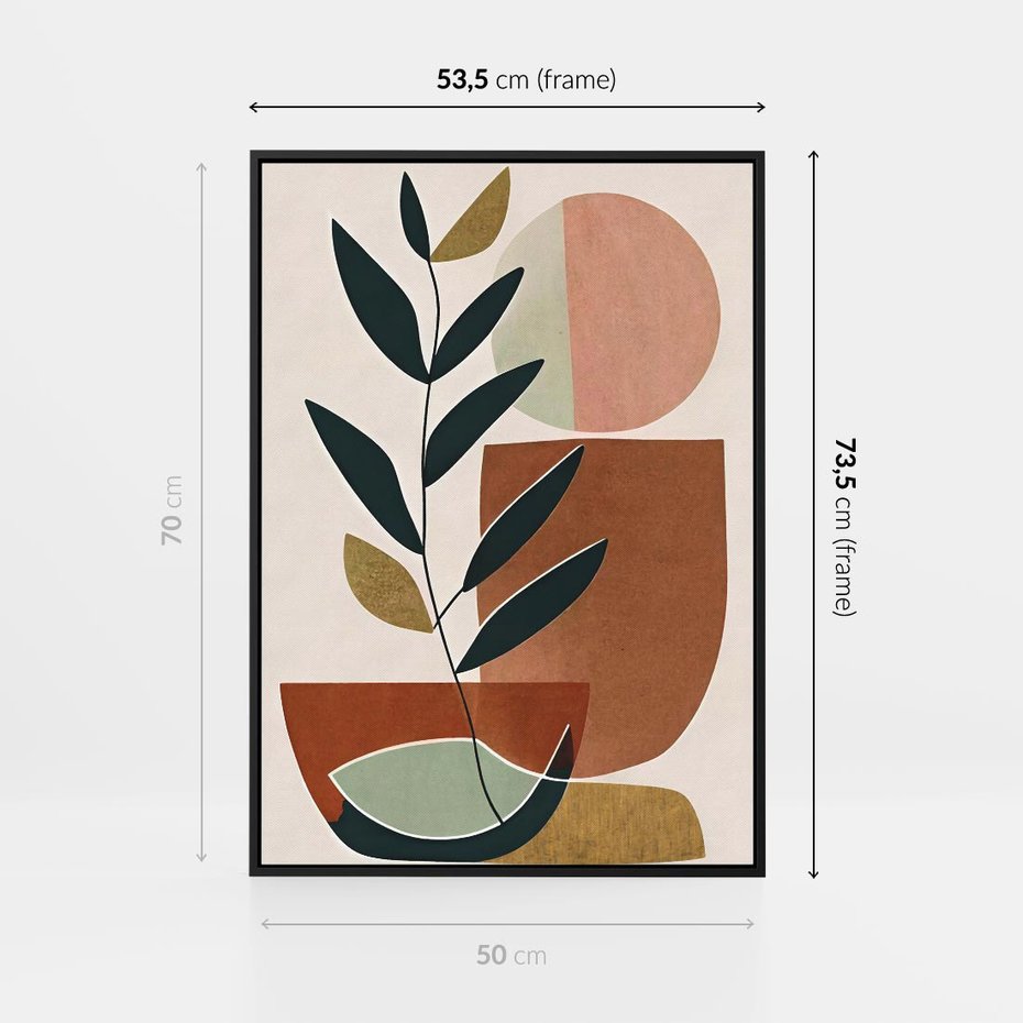 Obraz w ramie 50x70 - Migocące Boho Wnętrza - boho obraz, abstrakcja - rama czarna