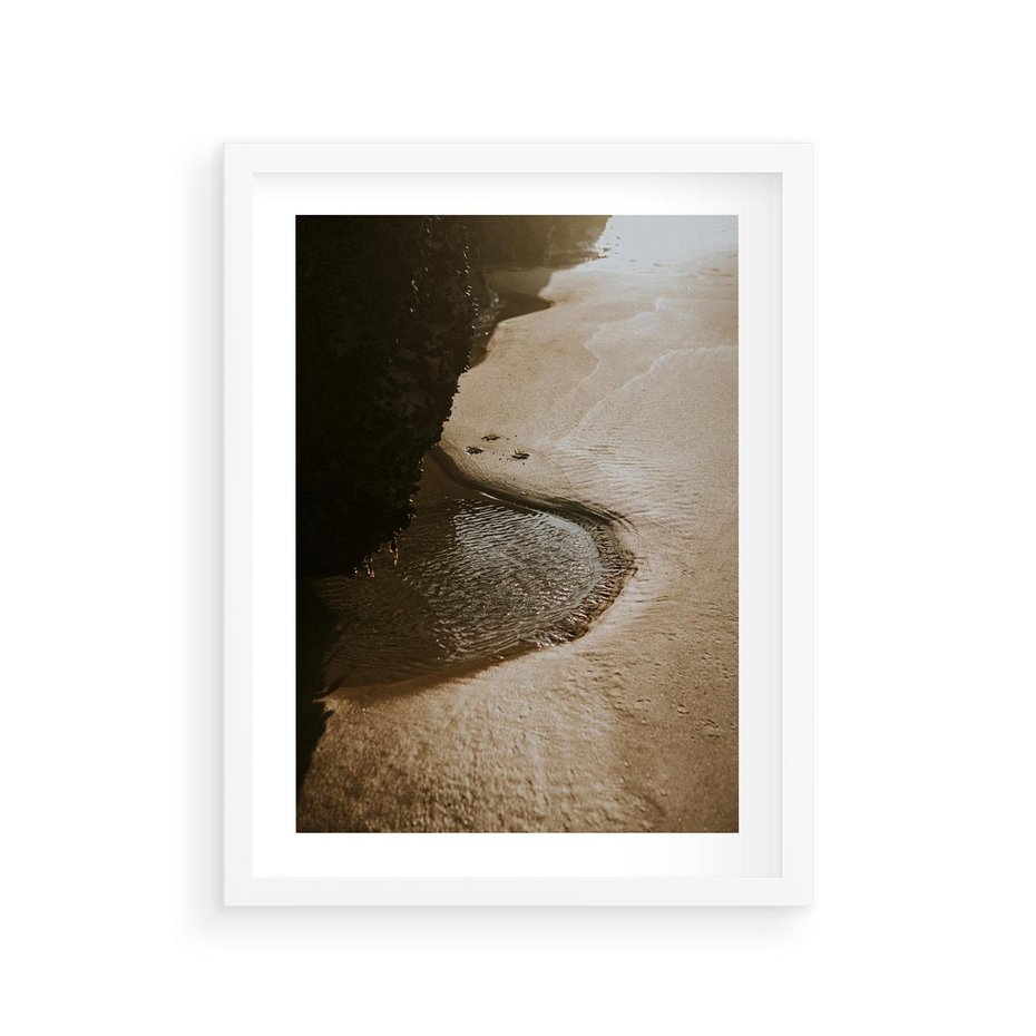 Plakat w ramie 30x40 - Relaksujący Raj - plaża, morze - rama biała