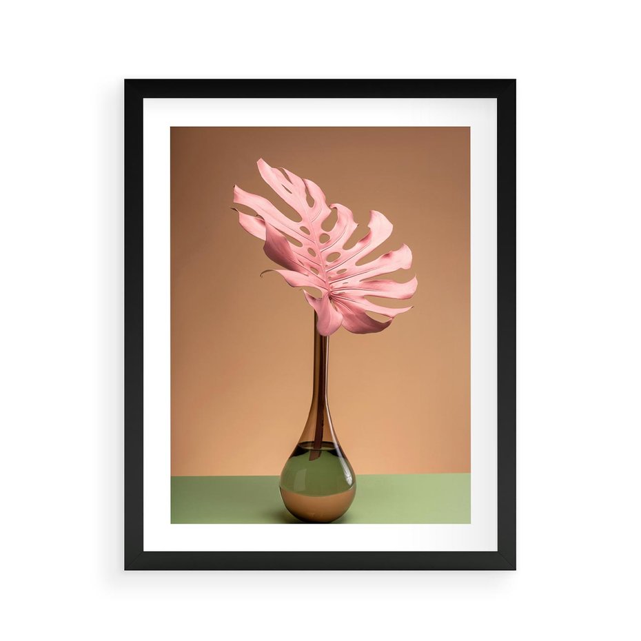 Plakat w ramie 40x50 - Wyjątkowy monstera - monstera, liść - rama czarna