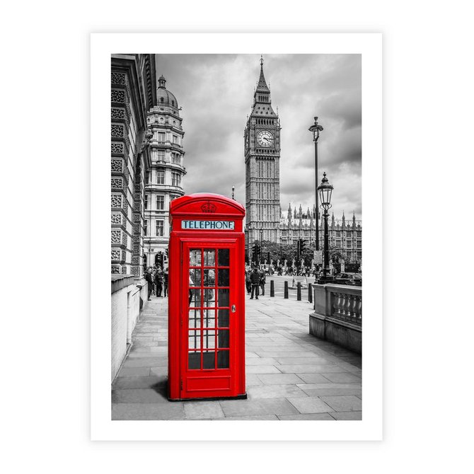 Plakat bez ramy 30x40 - Budka telefoniczna w Londynie - budka, Londyn