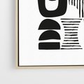 Obraz w ramie 80x80 - Taniec Dziwacznych Kresek - minimalistyczny plakat, czarno biały - rama drewno