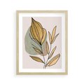Plakat w ramie 40x50 - Rozkwitające Wnętrza Światła - abstrakcyjny obraz boho, liście - rama drewno