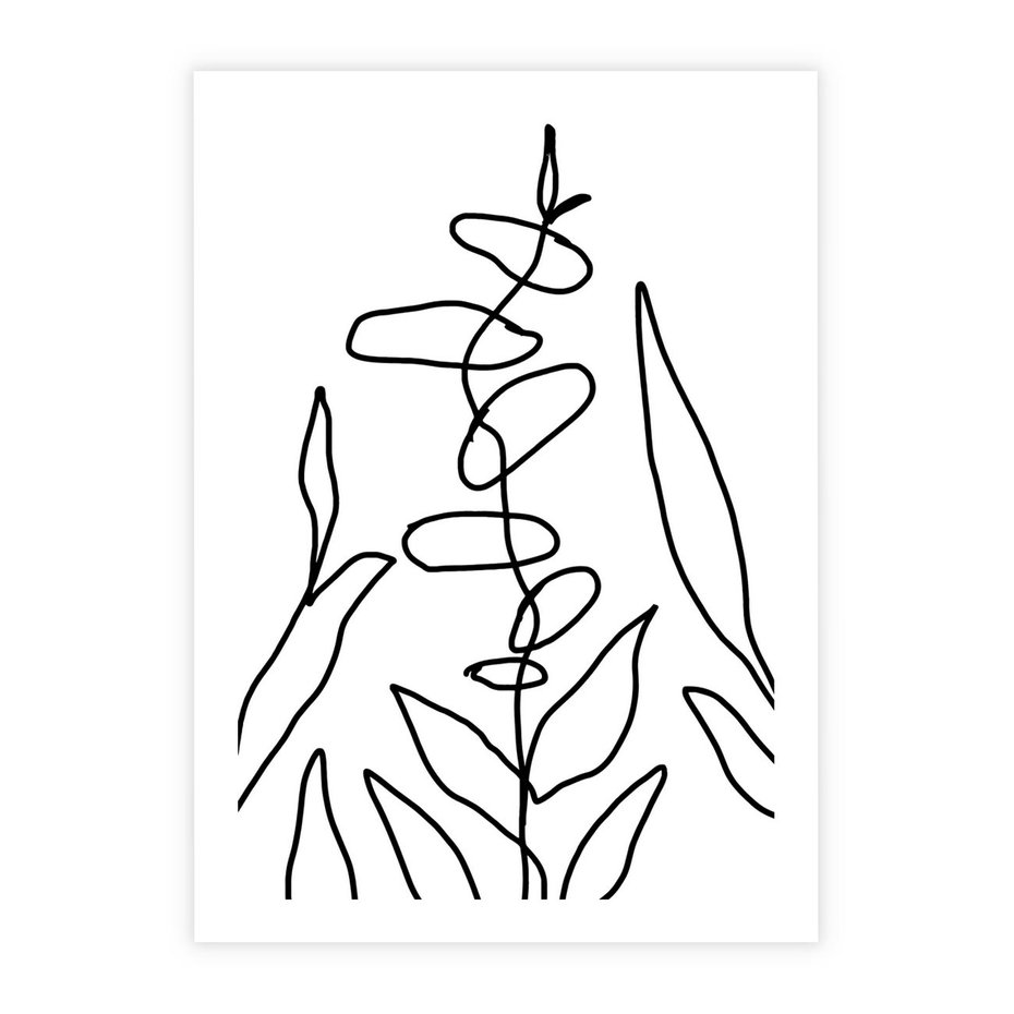 Plakat bez ramy 21x30 - Liście Mocy - mroczna sztuka, minimalizm
