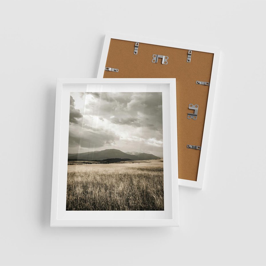 Plakat w ramie 40x50 - Nostalgiczny Krajobraz - pole, krajobraz - rama biała