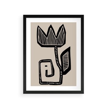 Plakat w ramie 40x50 - Migotliwa Symfonia Kwiatu - kwiat, nowoczesna grafika - rama czarna