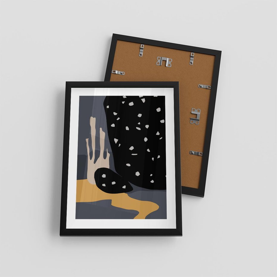 Plakat w ramie 30x40 - Formy Szarości - ciemny, mroczny plakat - rama czarna