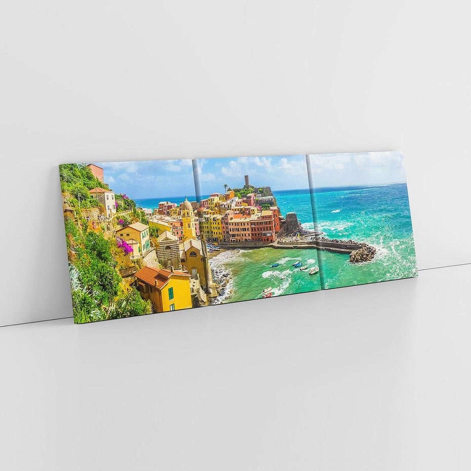 Obraz na płótnie 120x40 - Morze włoskich łodzi - Włochy, łodzie