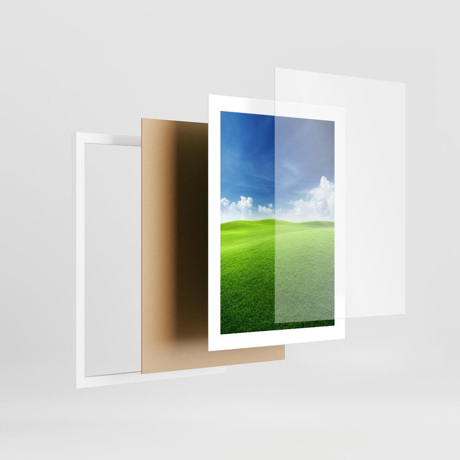 Plakat w ramie 30x40 - Łąka pod Niebem - łąka, niebo - rama biała