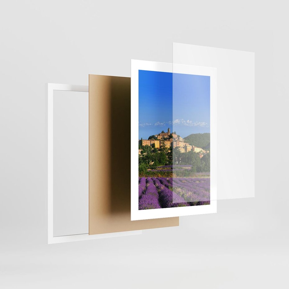 Plakat w ramie 30x40 - Prowansalska Aura - lawenda, Prowansja - rama biała