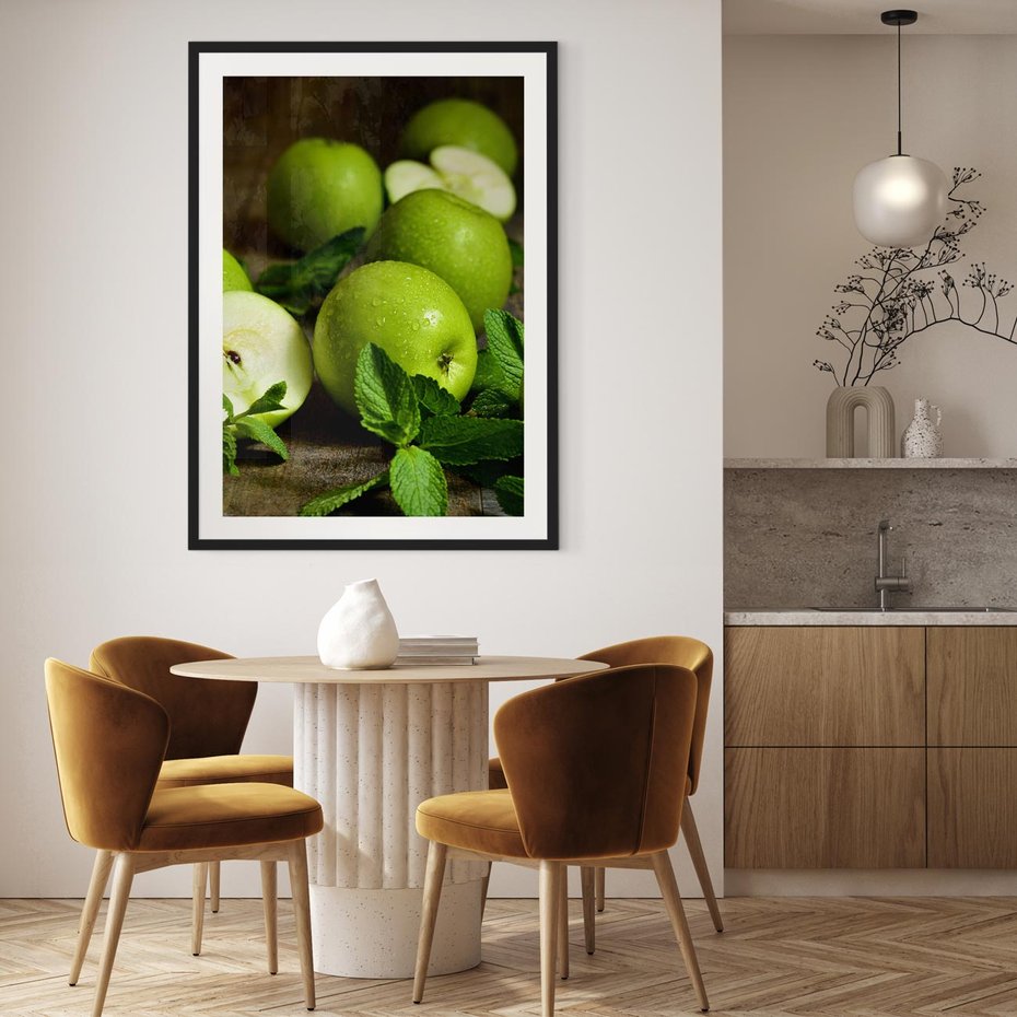 Plakat bez ramy 21x30 - Jabłkowa kolorystyka - jabłka, owoce