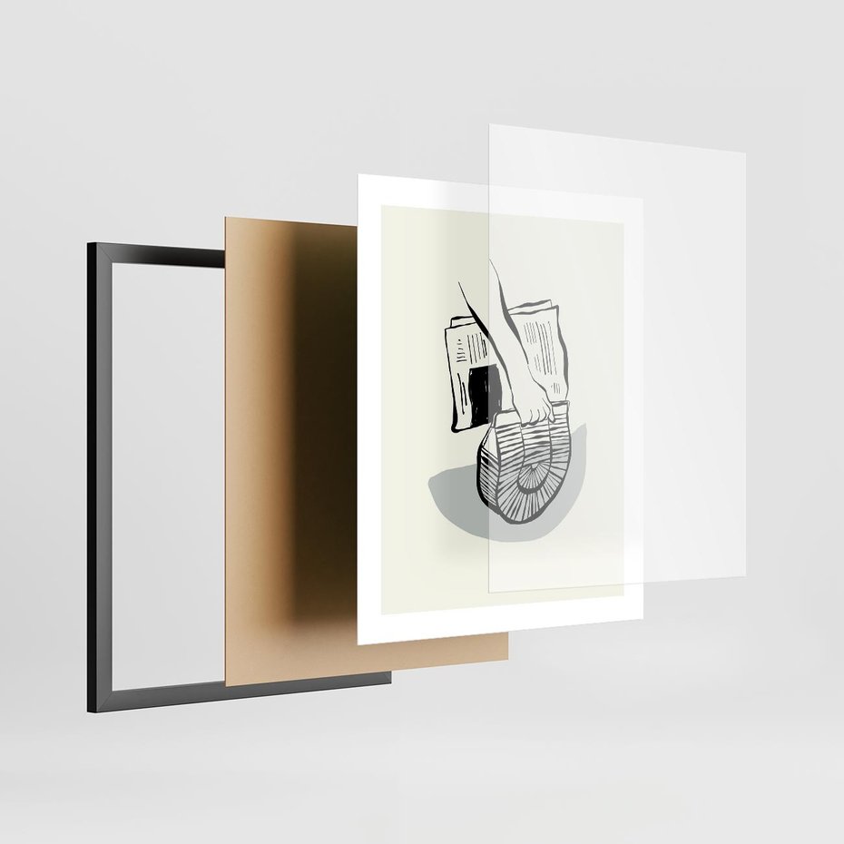 Plakat w ramie 40x50 - Szkicowe Gazetowe Inspiracje - grafika, szkic - rama czarna