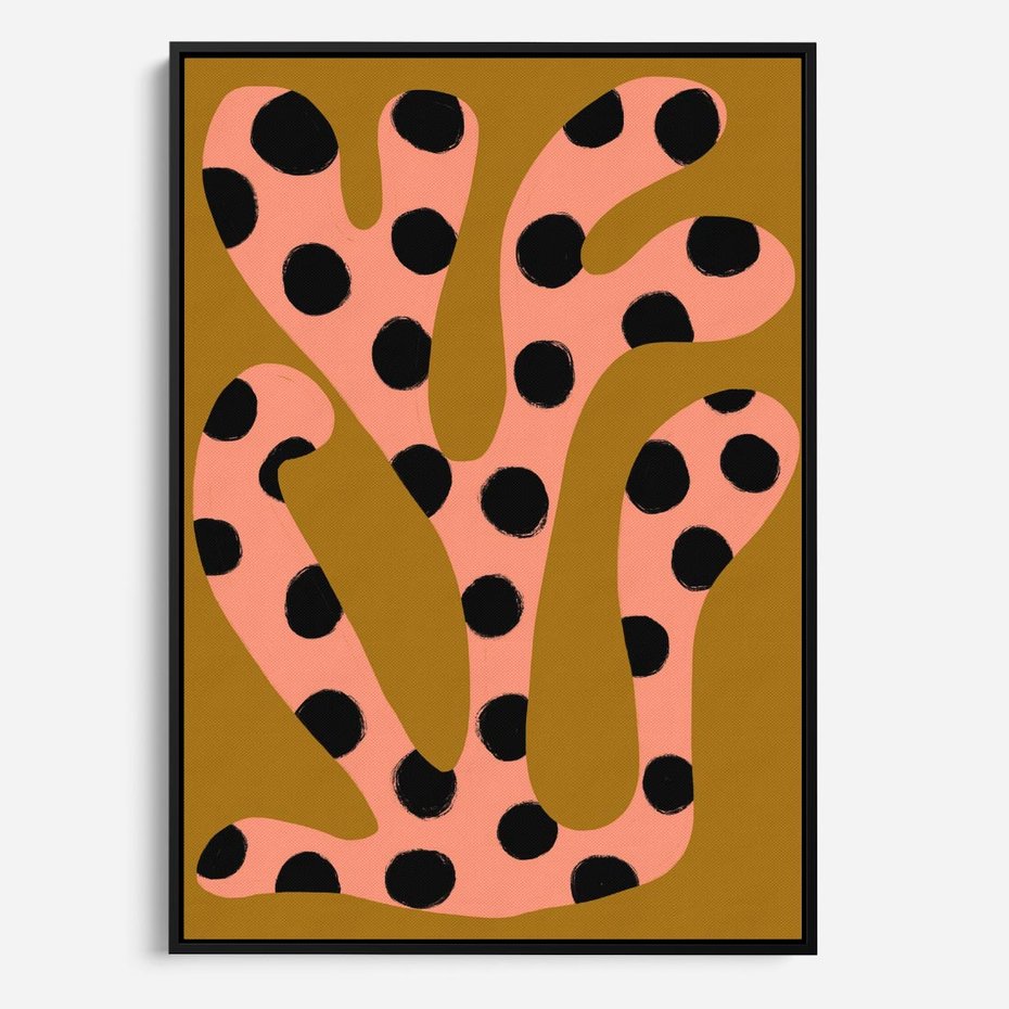 Obraz w ramie 70x100 - Rozkwitająca Wolność Boho - abstrakcyjne boho kształty, dziwne - rama czarna