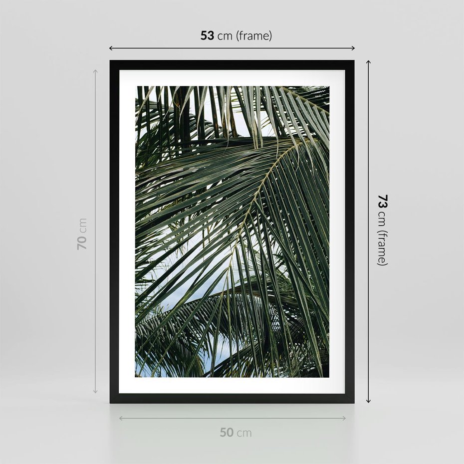 Plakat w ramie 50x70 - Wakacyjna Magia - palmy, tropiki - rama czarna