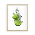 Plakat w ramie 40x50 - Kuchenne limonki na stole - limonki, kuchnia - rama drewno