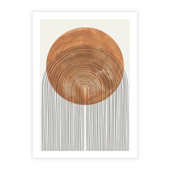 Plakat bez ramy 21x30 - Konturem Kształtowane - koło, boho styl