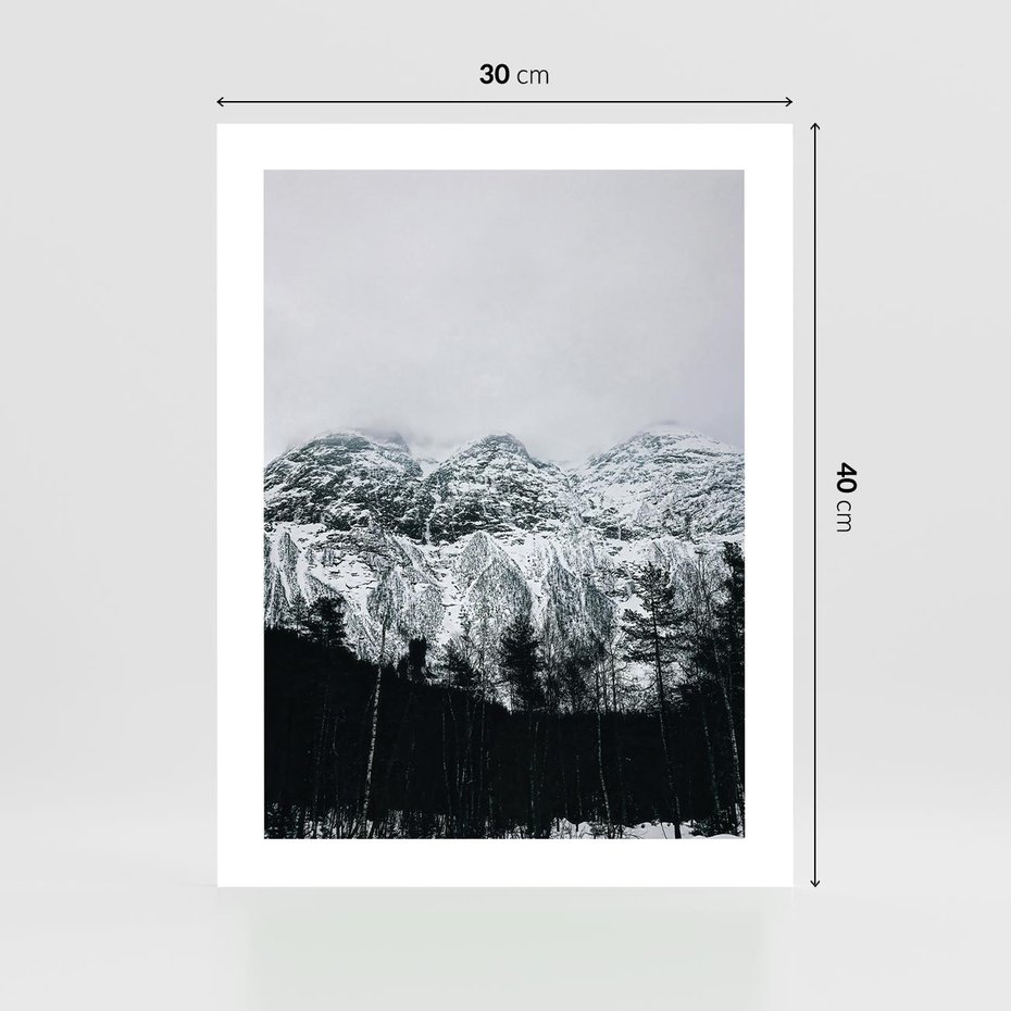 Plakat bez ramy 30x40 - Zimowe Uroki Gór - góry ośnieżone, krajobraz górski