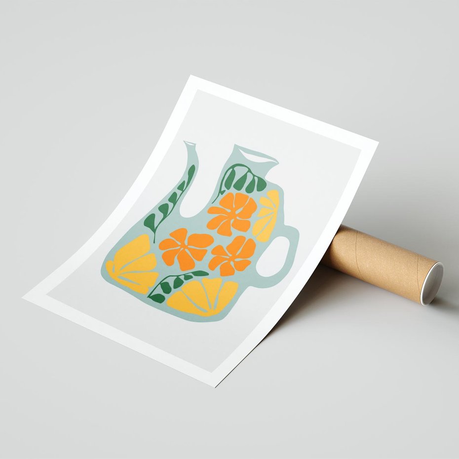 Plakat bez ramy 50x70 - Kolorystyczna Ekspresja - czajnik, abstrakcja