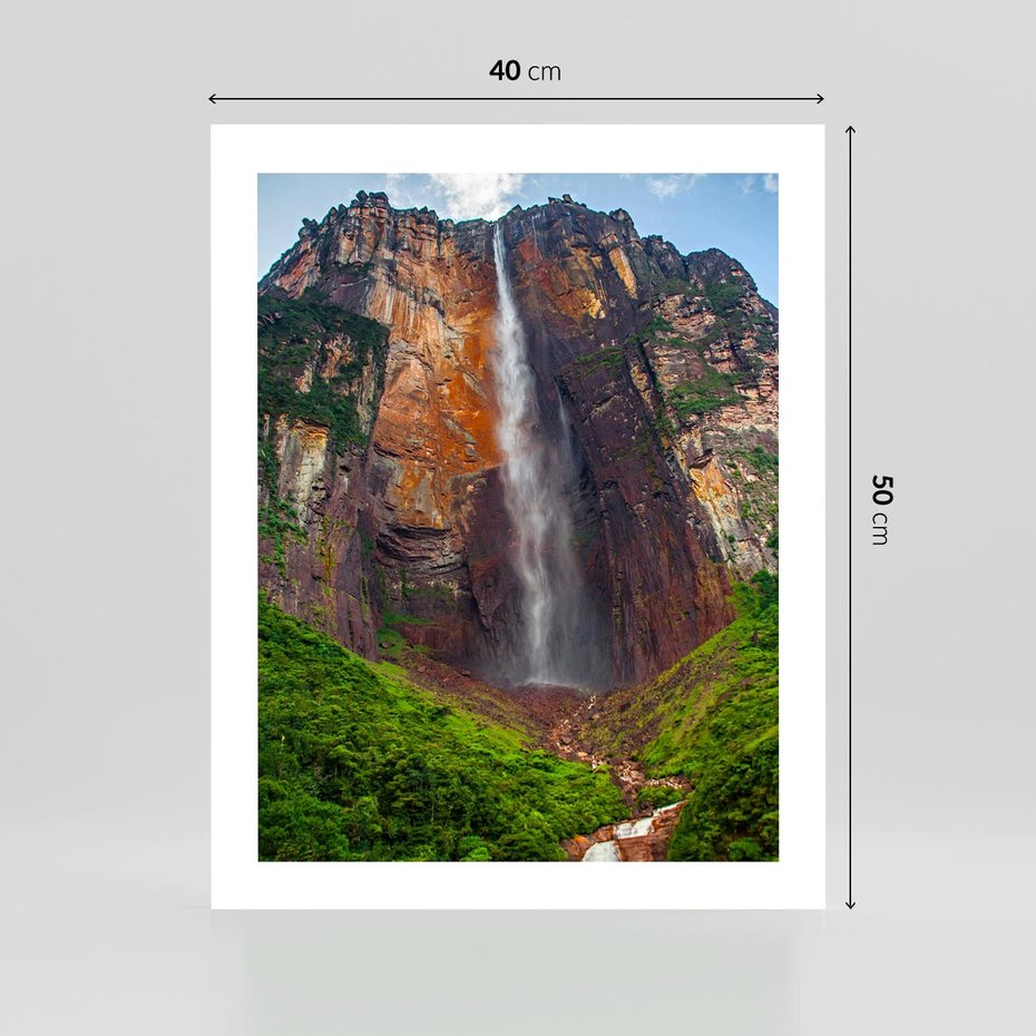 Plakat bez ramy 40x50 - Górska siła wodospadów - wodospad, góra