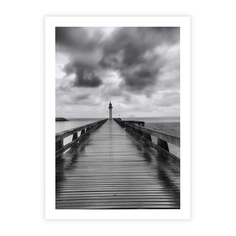 Plakat bez ramy 50x70 - Romantyczny pomost z latarnią - pomost, latarnia