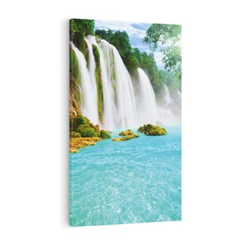 Obraz na płótnie 80x120 - Magia wodospadu - mistyczna dżungla - wodospad, dżungla