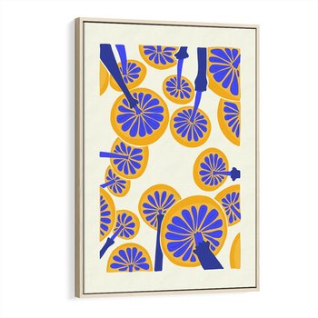 Obraz w ramie 70x100 - Malowane w słońcu - abstrakcyjna kompozycja, grzyby - rama drewno