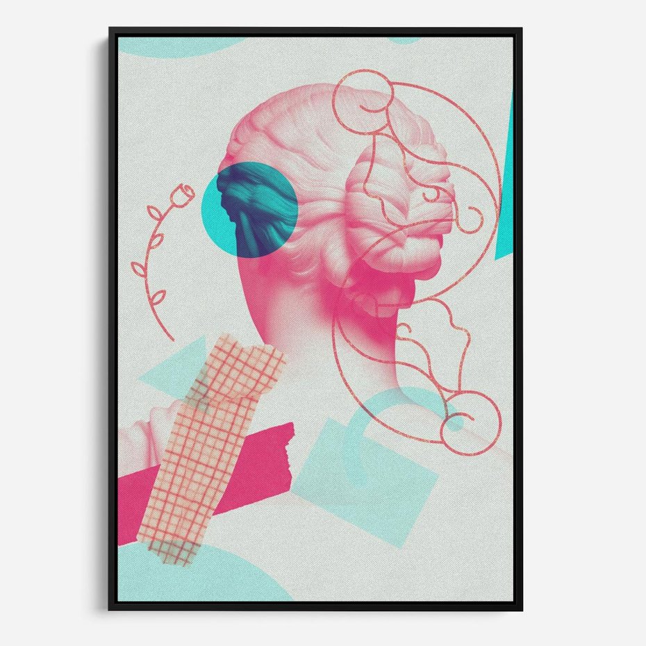 Obraz w ramie 50x70 - Sztuka w Różach - nowoczesna sztuka, kolaż ze zdjęć - rama czarna