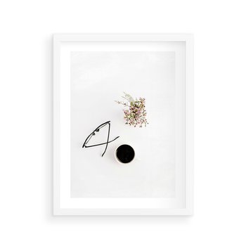 Plakat w ramie 40x50 - Codzienne Radości - kompozycja, bukiet - rama biała