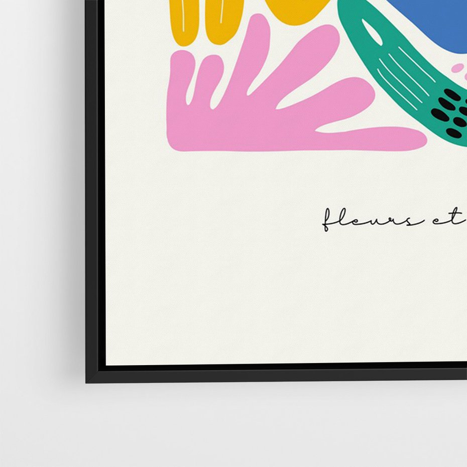 Obraz w ramie 70x100 - Kolorowe Spektrum - abstrakcyjny plakat, niebieski kot - rama czarna