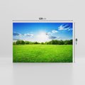 Obraz na płótnie 120x80 - Idylla na łące drzew - łąka, drzewa