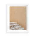 Plakat w ramie 50x70 - Schod w Beżu - schody, minimalizm - rama biała