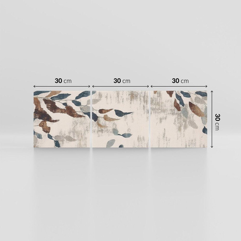 Obraz na płótnie 90x30 - Refleksje liściowych barw - abstrakcyjne kształty, przypominają liście