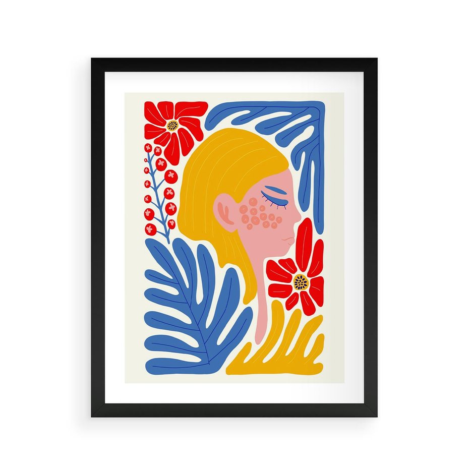 Plakat w ramie 40x50 - Kolorowe Rytmy - kobieca sztuka, abstrakcja - rama czarna