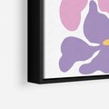 Obraz w ramie 50x50 - Bezgraniczne Wibracje - abstrakcyjne kolorowe kwiaty, minimlizm - rama czarna
