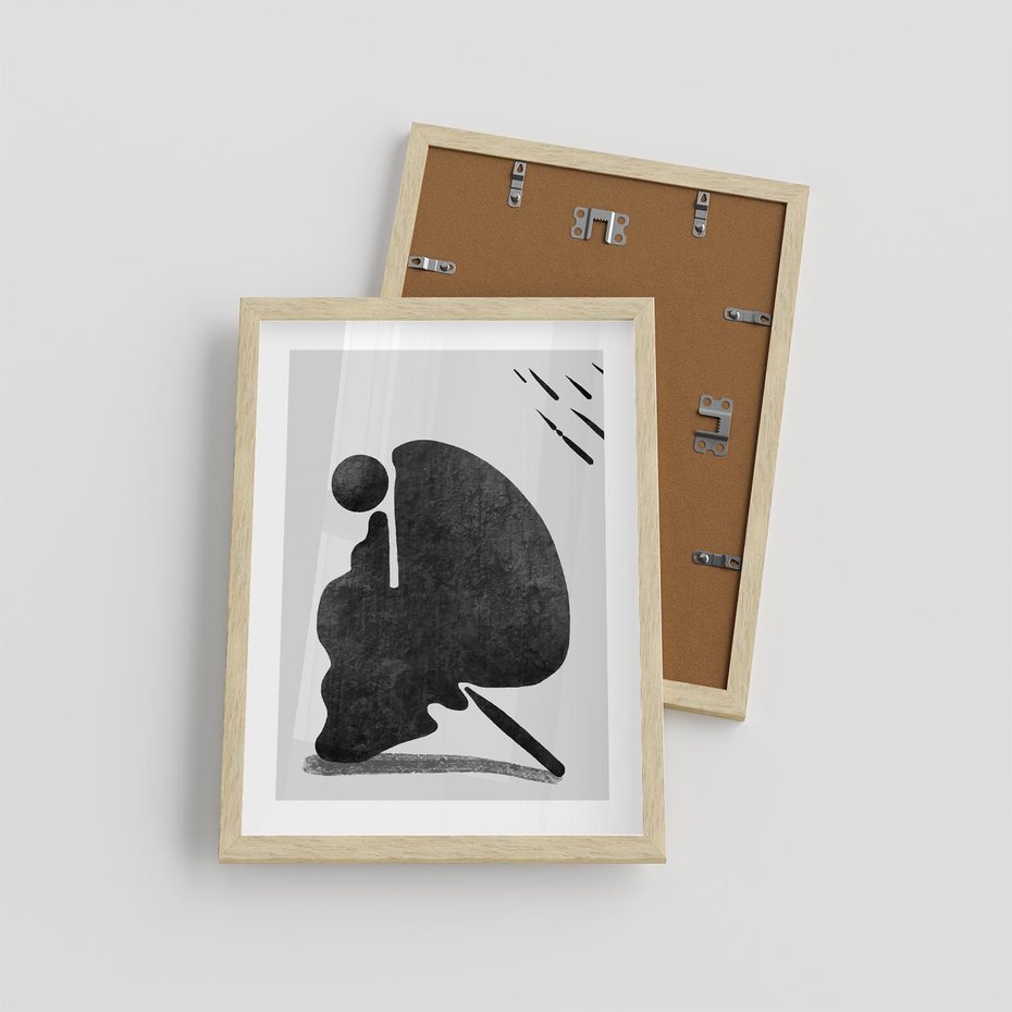 Plakat w ramie 30x40 - Abstrakcyjna Japońska Sztuka - abstrakcja, sztuka japońska - rama drewno