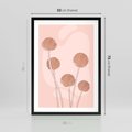 Plakat w ramie 50x70 - Rozkwitające Emocje - minimalistyczny plakat, pudrowe kwiaty - rama czarna
